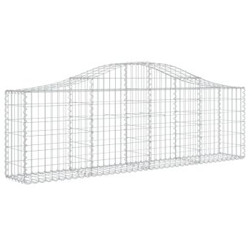 Gabionen mit Hochbogen 7 Stk. 200x30x60/80 cm Verzinktes Eisen