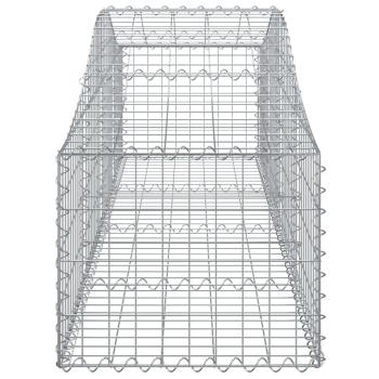 Gabionen mit Hochbogen 9 Stk. 200x50x40/60 cm Verzinktes Eisen