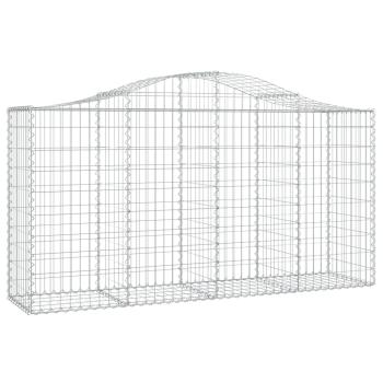 Gabionen mit Hochbogen 4 Stk. 200x50x100/120cm Verzinktes Eisen