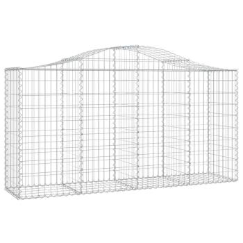 Gabionen mit Hochbogen 18 Stk 200x50x100/120cm Verzinktes Eisen