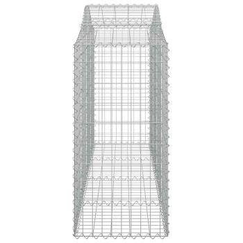 Gabionen mit Hochbogen 18 Stk 200x50x100/120cm Verzinktes Eisen