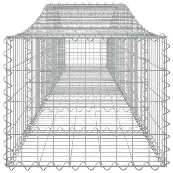 Gabionen mit Hochbogen 4 Stk. 400x50x40/60cm Verzinktes Eisen