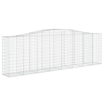 Gabionen mit Hochbogen 4 Stk. 400x50x120/140cm Verzinktes Eisen