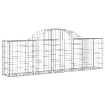 Gabionen mit Hochbogen 2 Stk. 200x30x60/80 cm Verzinktes Eisen