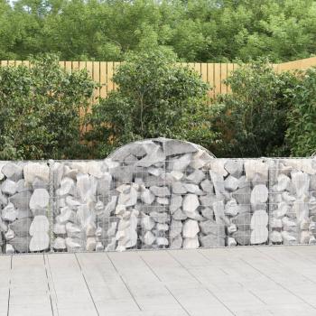 ARDEBO.de - Gabionen mit Hochbogen 9 Stk. 200x30x80/100 cm Verzinktes Eisen