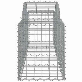 Gabionen mit Hochbogen 12 Stk. 200x50x60/80 cm Verzinktes Eisen