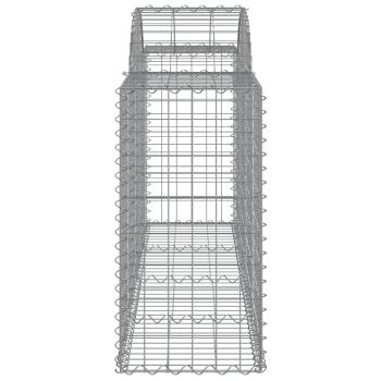 Gabionen mit Hochbogen 7 Stk. 200x50x80/100 cm Verzinktes Eisen