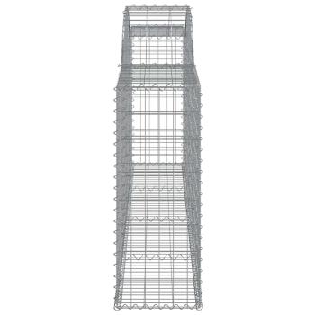 Gabionen mit Hochbogen 12 Stk. 300x30x80/100cm Verzinktes Eisen