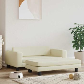 ARDEBO.de - Hundebett mit Verlängerung Creme 100x50x30 cm Kunstleder
