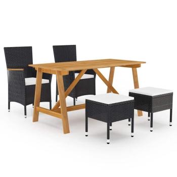 ARDEBO.de - 5-tlg. Garten-Essgruppe Schwarz
