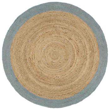ARDEBO.de - Teppich Handgefertigt Jute mit Olivgr?nem Rand 240 cm