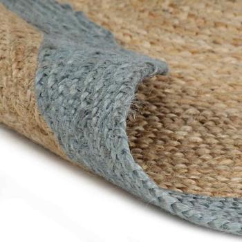 Teppich Handgefertigt Jute mit Olivgr?nem Rand 240 cm