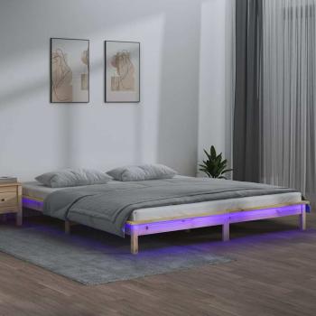 ARDEBO.de - Massivholzbett mit LEDs 180x200 cm