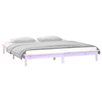 Massivholzbett mit LEDs 180x200 cm