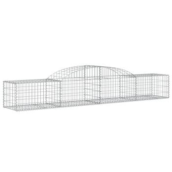Gabionen mit Hochbogen 12 Stk. 300x50x40/60 cm Verzinktes Eisen