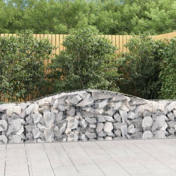 ARDEBO.de - Gabionen mit Hochbogen 4 Stk. 400x50x60/80cm Verzinktes Eisen