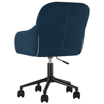 Esszimmerst?hle 2 Stk. Drehbar Blau Samt