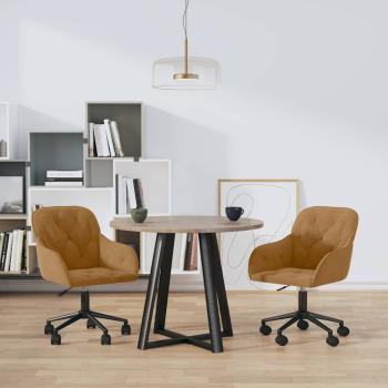 ARDEBO.de - Esszimmerstühle 2 Stk. Drehbar Braun Samt