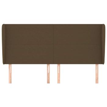 Kopfteil mit Ohren Dunkelbraun 163x23x118/128 cm Stoff