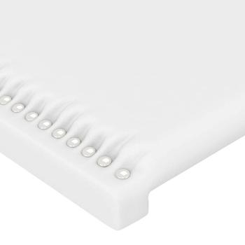 Kopfteil mit Ohren Weiß 103x23x118/128 cm Kunstleder