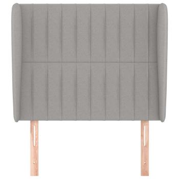 Kopfteil mit Ohren Hellgrau 83x23x118/128 cm Stoff