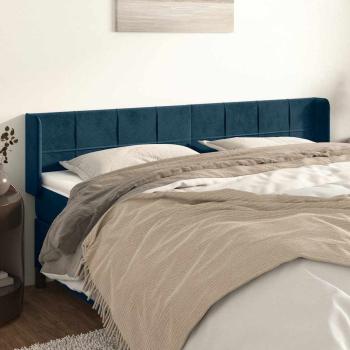 ARDEBO.de - Kopfteil mit Ohren Dunkelblau 163x16x78/88 cm Samt