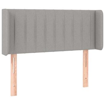 Kopfteil mit Ohren Hellgrau 83x16x78/88 cm Stoff
