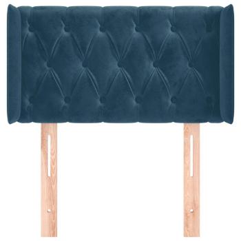 Kopfteil mit Ohren Dunkelblau 83x16x78/88 cm Samt