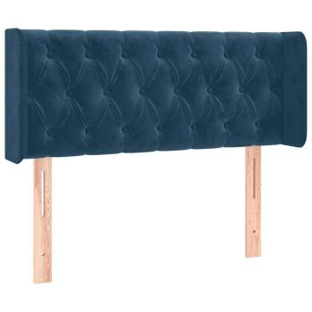 Kopfteil mit Ohren Dunkelblau 103x16x78/88 cm Samt