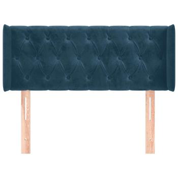 Kopfteil mit Ohren Dunkelblau 103x16x78/88 cm Samt