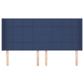 Kopfteil mit Ohren Blau 163x16x118/128 cm Stoff