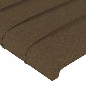Kopfteil mit Ohren Dunkelbraun 203x16x118/128 cm Stoff
