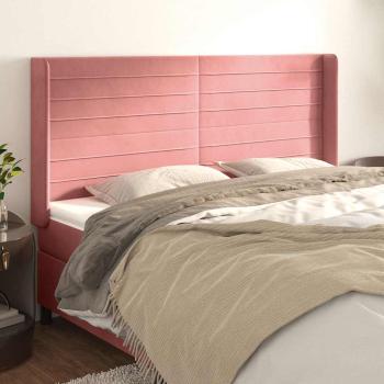ARDEBO.de - Kopfteil mit Ohren Rosa 183x16x118/128 cm Samt