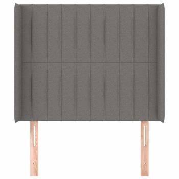 Kopfteil mit Ohren Dunkelgrau 83x16x118/128 cm Stoff