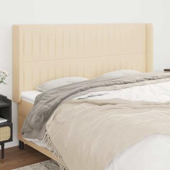 ARDEBO.de - Kopfteil mit Ohren Creme 163x16x118/128 cm Stoff