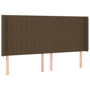 Kopfteil mit Ohren Dunkelbraun 203x16x118/128 cm Stoff