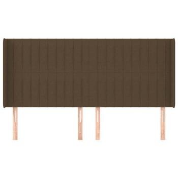 Kopfteil mit Ohren Dunkelbraun 203x16x118/128 cm Stoff