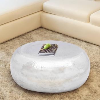 ARDEBO.de - Couchtisch aus gehämmertem Aluminium Silbern