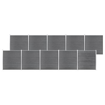 ARDEBO.de - Gartenzaun WPC 1737x186 cm Grau