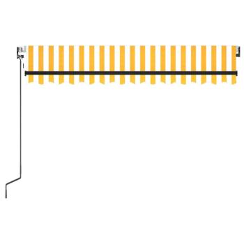Automatische Markise mit LED & Windsensor 350x250 cm Gelb/Weiß