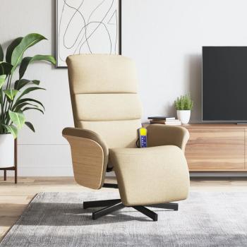 ARDEBO.de - Relaxsessel mit Fußteil Creme Stoff
