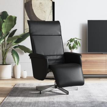 ARDEBO.de - Relaxsessel mit Fu?teil Schwarz Kunstleder
