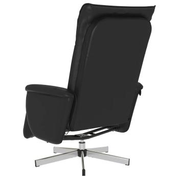 Massagesessel mit Fu?teil Schwarz Kunstleder
