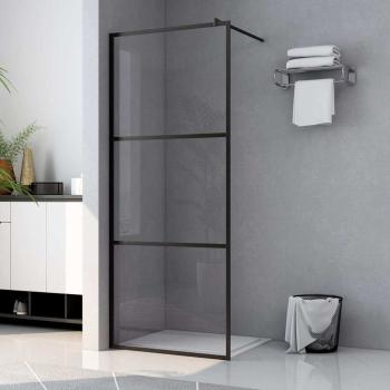 ARDEBO.de - Duschwand für Begehbare Dusche ESG-Klarglas Schwarz 115x195 cm