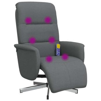 Massagesessel mit Fu?teil Dunkelgrau Stoff