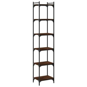 Bücherregal 6 Böden Braun Eiche-Optik 40x30x188cm Holzwerkstoff