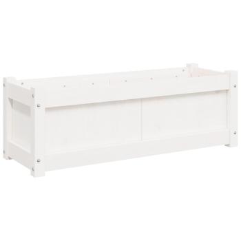 Pflanzkübel Weiß 90x31x31 cm Massivholz Kiefer