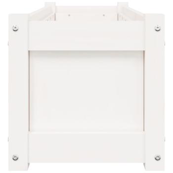 Pflanzkübel Weiß 90x31x31 cm Massivholz Kiefer