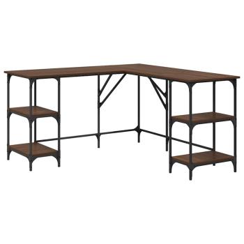 Schreibtisch Braun Eichen-Optik 139x139x75 cm Holzwerkstoff
