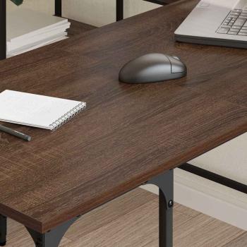 Schreibtisch Braun Eichen-Optik 139x139x75 cm Holzwerkstoff